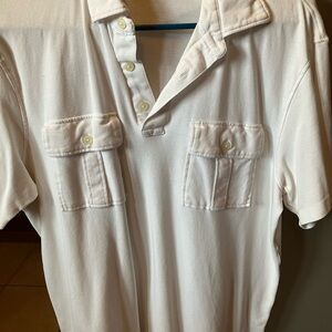 White Michael Kors Polo Shirt with Button Pockets